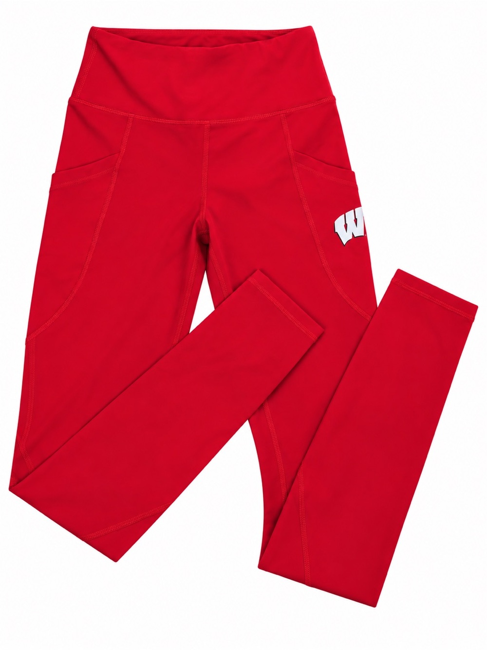 Women’s Wisconsin Badgers Red Performance Leggings with Side Pockets